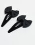 True Decadence pack of 2 bow hair clips in black