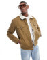 Фото #1 товара Levi's Type 3 sherpa canvas trucker jacket in tan