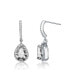 Фото #2 товара Sterling Silver White Gold Plated Cubic Zirconia Teardrop Earrings