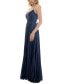 Juniors' Sleeveless Pleated Open-Back Gown