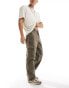 Weekday Yuni convertible zip cargo trousers in washed khaki