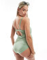 Mamalicious Maternity swimsuit in sage green Голубой, XS - фото #2