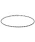 ფოტო #3 პროდუქტის Rope Chain Ankle Bracelet (2mm) in 18k Gold-Plated Sterling Silver or Sterling Silver, Created for Macy's
