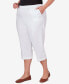 Фото #5 товара Plus Size Classic Stretch Waist Accord Capri Pants with Button Hem