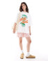 ASOS DESIGN oversized t-shirt with oysters graphic in white