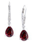 ფოტო #1 პროდუქტის Gemstone (3-3/4 ct. t.w.) and Diamond Accent Birthstone Drop Earrings in Sterling Silver