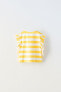 Striped t-shirt with ruffle trims