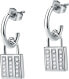 Modern steel earrings with Dolcevita SAUB08 crystals