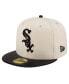 Фото #1 товара Men's Cream Chicago White Sox Game Night Leather Visor 59Fifty Fitted Hat