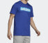 Фото #6 товара adidas 字母Logo印花运动短袖T恤 男款 蓝色 / Футболка Adidas LogoT DV3052