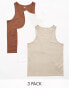 ASOS DESIGN 3 pack vests in multiple colours