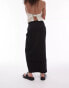 Фото #4 товара Topshop linen raw edge trim bias maxi skirt in black