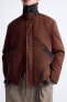 Куртка с вощеным покрытием и контрастным воротником ZARA