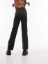 Topshop Petite straight Kortjeans in washed black