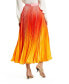 Women's Pleated Charmeuse Ombre Maxi Skirt