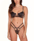 Women's Lace Bra and Strappy Panty 2 Pc Lingerie Set