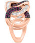 ფოტო #4 პროდუქტის EFFY® Ruby (1-3/8 ct. t.w.) & Diamond (1/2 ct. t.w.) Interlocking Circle Ring in 14k Rose Gold