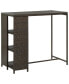 Bar Table with Storage Rack Brown 47.2"x23.6"x43.3" Poly Rattan