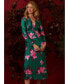 ფოტო #3 პროდუქტის Women's Floral-Print Twist-Front Midi Dress