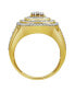 Фото #3 товара Street King Natural Certified Diamond 1.91 cttw Tapered Baguette Cut 14k Yellow Gold Statement Ring for Men