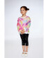 Фото #3 товара Girl Capri Legging Black With Colored Metallic Flower Print - Toddler Child