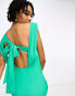 ASOS DESIGN Tall sleeveless cowl neck viscose midaxi dress with tie back detail in bright green