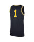 ფოტო #2 პროდუქტის Men's #1 Navy Michigan Wolverines Replica Jersey