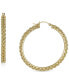 ფოტო #2 პროდუქტის Heart Rope Chain Hoop 20mm Earrings in 14k Gold