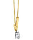 ფოტო #4 პროდუქტის Diamond Dangle Curved Bar 18" Pendant Necklace (5/8 ct. t.w.) in 14k Two-Tone Gold