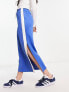 Bershka contrast panel track midi skirt in blue