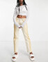 Фото #1 товара Weekday cotton faded straight leg jeans in brown and white - WHITE