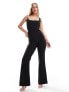 Фото #1 товара ASOS DESIGN square neck flare leg tailored jumpsuit in black