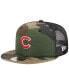 Men's Camo Chicago Cubs Woodland Camo Trucker 9FIFTY Snapback Hat