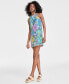 ფოტო #1 პროდუქტის Women's Sleeveless Botanical-Print Halter Tank Dress, Created for Macy's