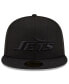 ფოტო #2 პროდუქტის Men's Black New York Jets Black on Black 59FIFTY Fitted Hat