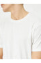 Фото #12 товара 4sam10035hk 000 Beyaz Erkek Pamuk Jersey Kısa Kollu Basic T-shirt
