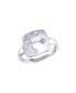 Sagittarius Archer Design Sterling Silver Blue Topaz Stone Diamond Signet Ring