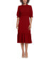 ფოტო #1 პროდუქტის Women's Smocked-Bodice Tiered Midi Dress