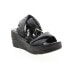 Фото #3 товара A.S.98 Nolie 528078-201 Womens Black Leather Sandals Wedges Shoes