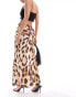 Фото #4 товара ASOS DESIGN satin bias maxi skirt in oversized leopard print