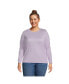 Plus Size Relaxed Supima Cotton Long Sleeve Crew Neck T-Shirt