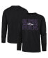 Фото #1 товара Men's Black Distressed Baltimore Ravens Brand Wide Out Franklin Long Sleeve T-shirt