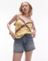 Topshop Petite denim comfort stretch short in bleach Синий, 38 - фото #1