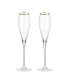 Фото #1 товара Gold-Rimmed Crystal Champagne Flutes Set of 2, 8 Oz