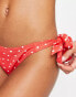 New Look polka dot twist side detail bikini bottoms in red Красный, 34 - фото #3