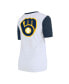 ფოტო #2 პროდუქტის Women's White Milwaukee Brewers Colorblock T-shirt