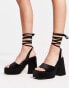 RAID Eclipse velvet platform sandals in black Черный, 38 - фото #4