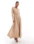 Фото #1 товара Daska scuba jersey maxi dress in taupe