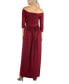 Фото #3 товара Women's Off Shoulder Pleated Waist Maxi Dress