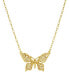 ფოტო #1 პროდუქტის Women's Gold Tone Filigree Butterfly Pendant Necklace